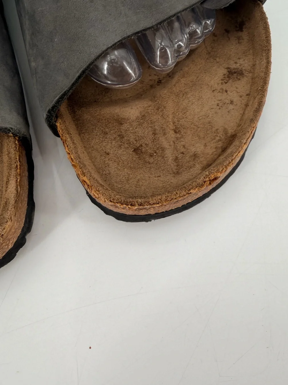 Birkenstock Grey Leather Milano Sandals 42 FLAWS
